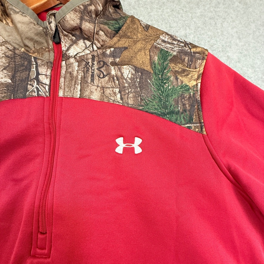 Under Armour Realtree Camo 1/4 Zip Fleece Pullover Womens Medium Full Zip Pink - Picture 3 of 8